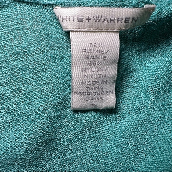 White + Warren Women's Green Sweater Open Cardigan Size Small - Picture 10 of 10